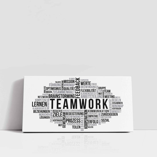 Wortwolke Teamwork schwarz-weiß